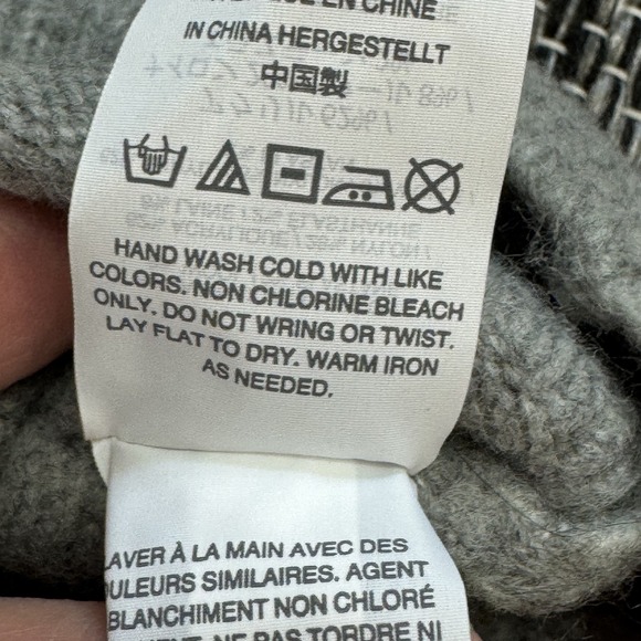 J Crew V Back Sweater Women's Velvet Tie XS Gray Bow Pullover Wool Blend Relaxed - Picture 11 of 12